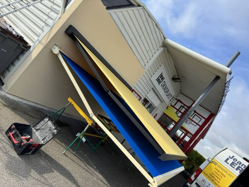 toile dickson store banne bleu terrasse neubourg